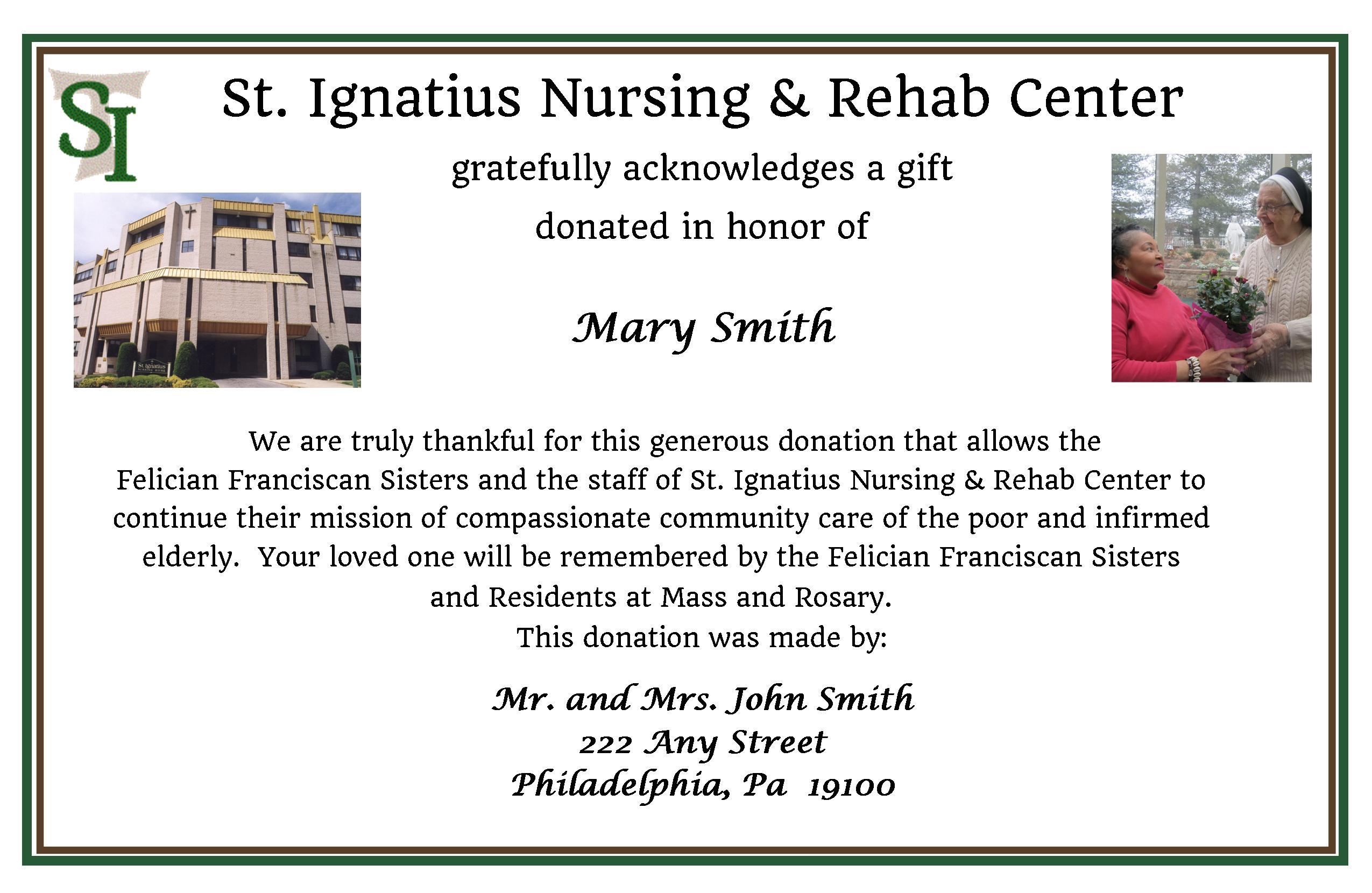 Skilled Nursing Community Philadelphia, PA St. Ignatius